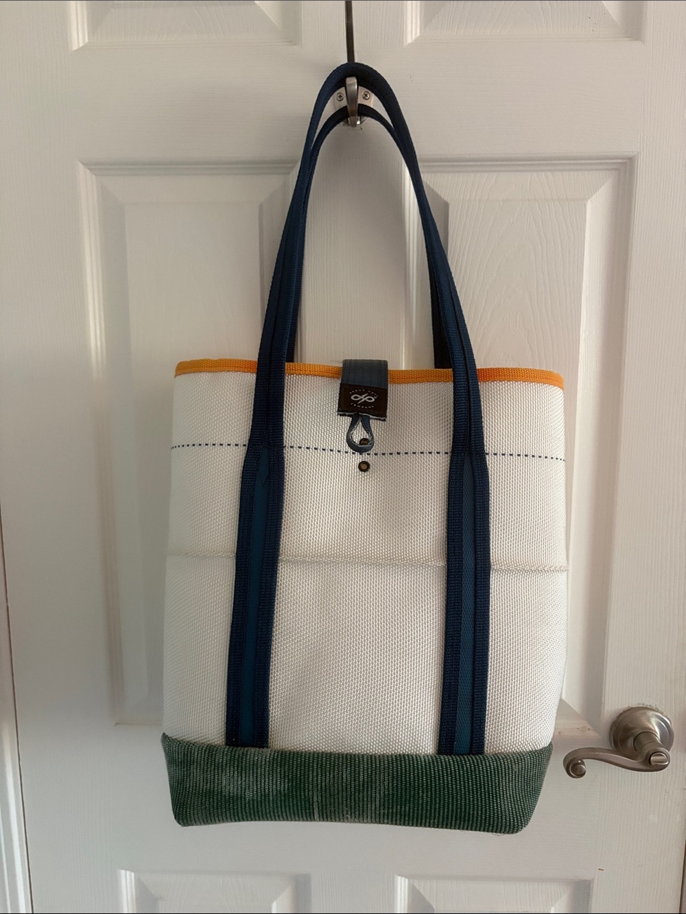 Recycled fire hose tote bag farmers market bag